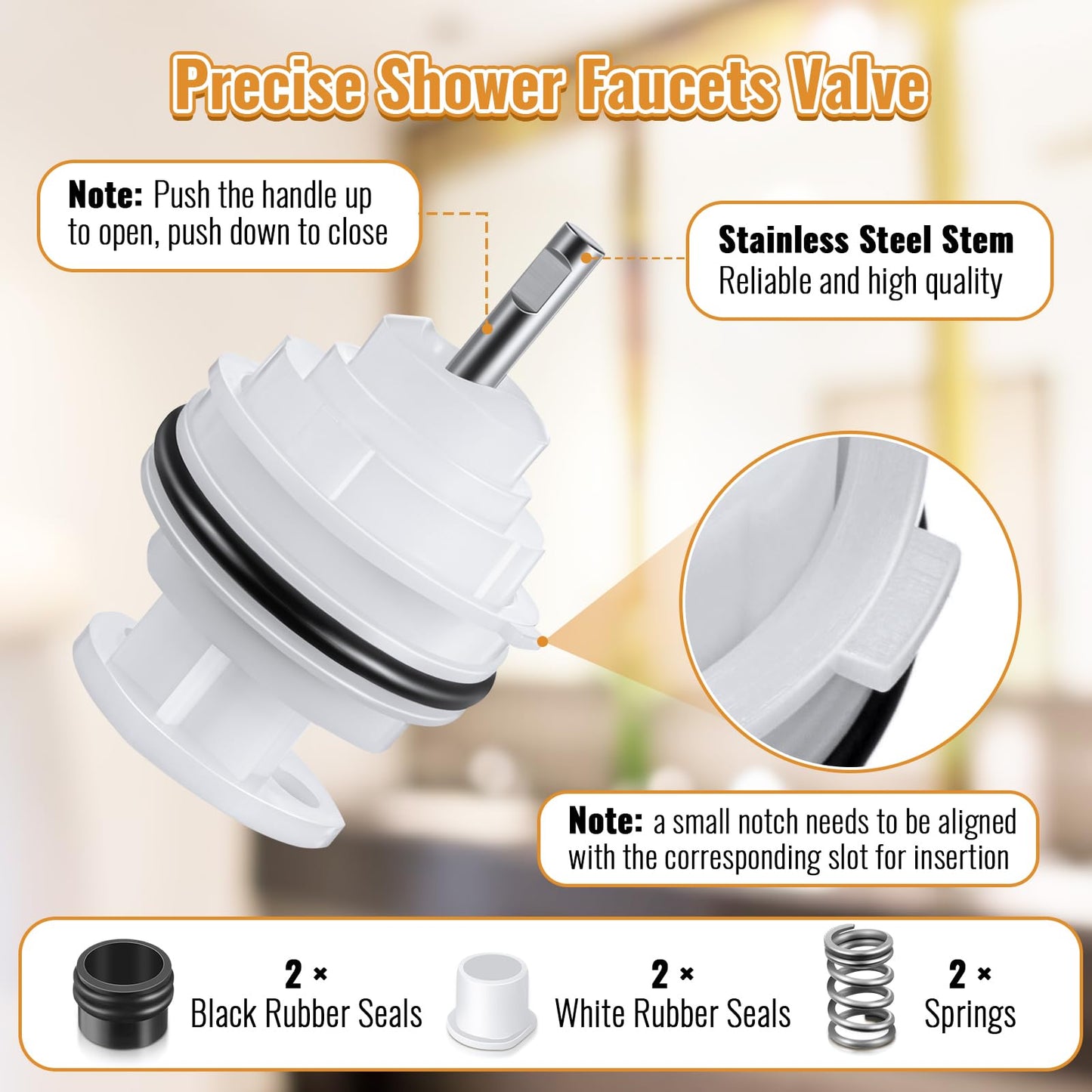 Enhon Shower Faucets Cartridge Replacement for V-6680 V-7700/01, Compatible with Danco/Valley Single Handle Faucets, Single Lever Cartridge Replacement for Kitchen, Lavatory and Tub/Shower Faucets