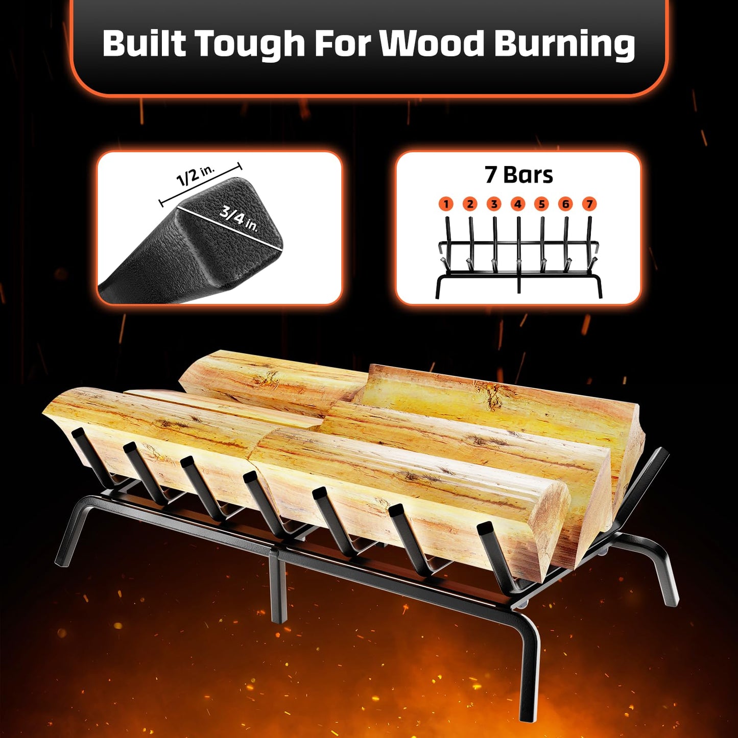 IDZO 40" Fireplace Tongs, Heavy Duty Steel Fire Tongs, Log Grabber, Firewood Tongs & Fire Pit Tools for Fire Pits, Campfires, Fire Rings, Backyard Deck, Suitable for Indoor & Outdoor Use