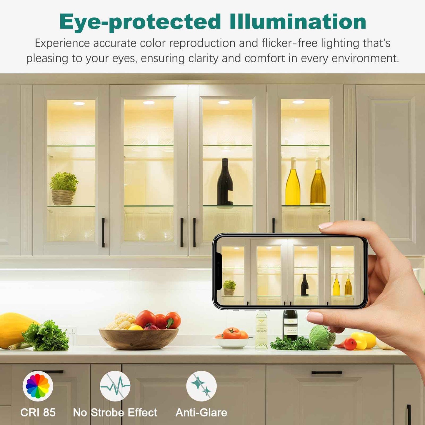 DiCUNO PAR16 LED Bulb Dimmable, 5W Long Neck Spotlight Bulb, 500Lumen, 40° Beam Angle, Warm White 2700K, 50W Equivalent E26 LED for Recessed Light, Curio Cabinet, Pack of 6