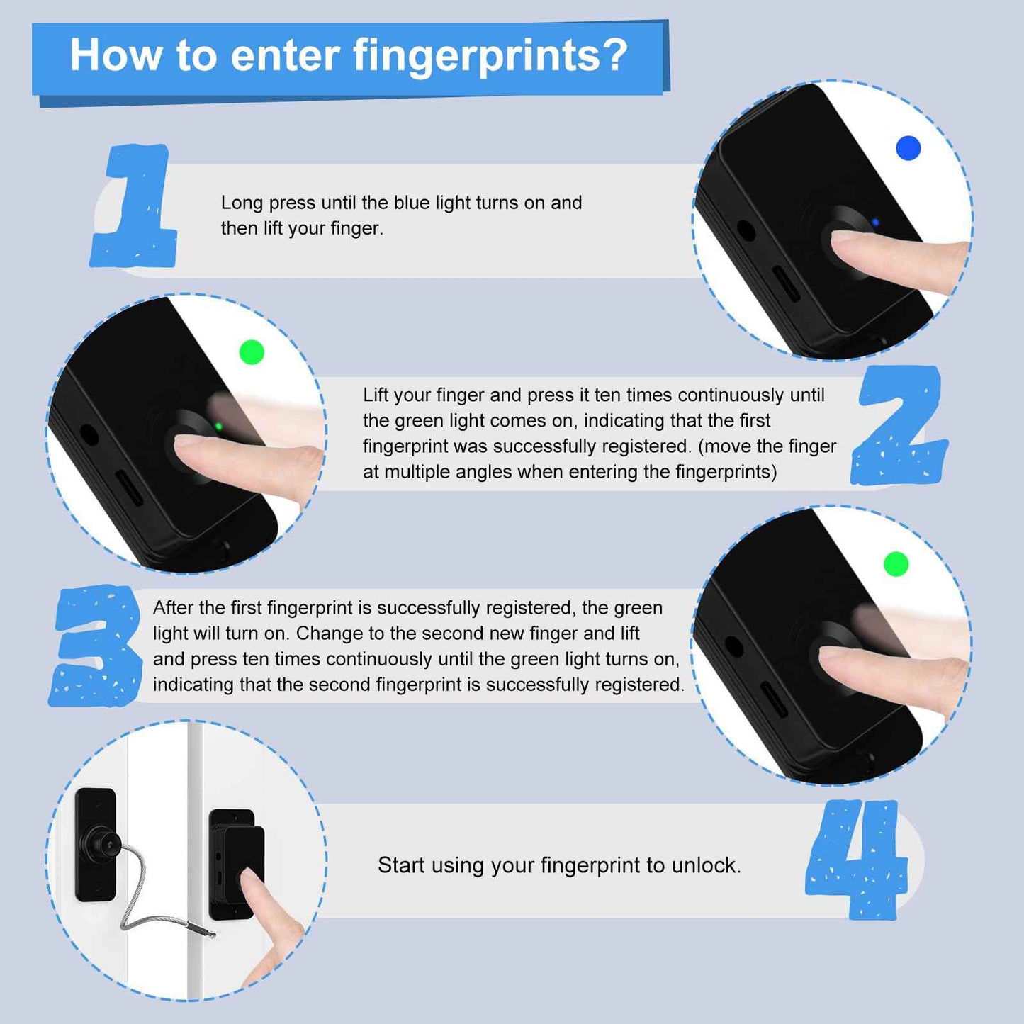 Larimuer Fingerprint Fridge Lock - Child & Pet Proof Security for Drawers, Cabinets, Ovens, Toilet | Smart Biometric& USB Key | Easy Install | Quick Unlock (Black, 1 Pcs)