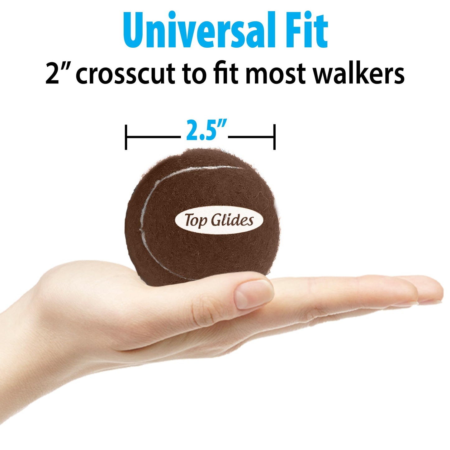 AMP Top Glides Precut Walker Tennis Ball Glides (Brown)