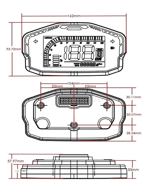 Fardriver DKD LCD Speedometer Display Adjustable ONE-LIN/CAN-Bus Communication for EM Controller Controller