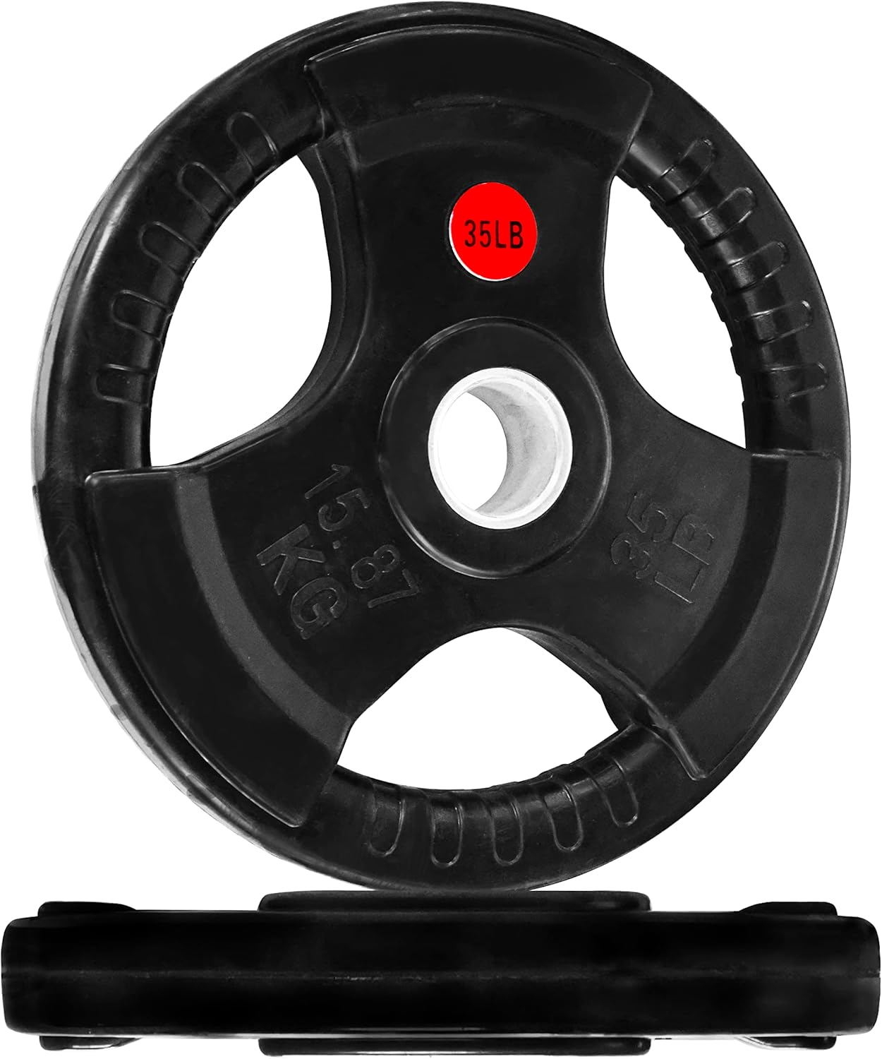 Signature Fitness Olympic Weight Plates - 2-Inch Cast Iron for Strength Training | 35LB Pair