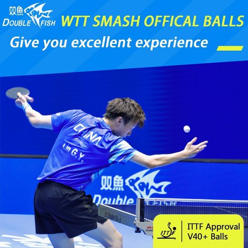 DOUBLE FISH 3-Star Ping Pong Balls - ITTF Approved White Table Tennis Balls | 40+ ABS for Training & Competition