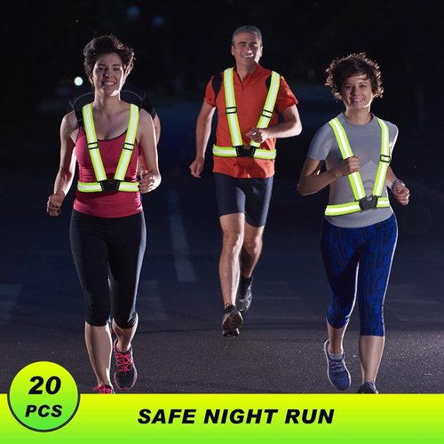 Hercicy High Visibility Safety Vests - 20 Pcs Adjustable Reflective Gear for Construction | Lightweight Yellow