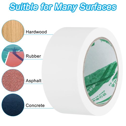 PATIKIL Pickleball Court Tape 2 in x 66ft, 4Pcs Pickleball Court Marking Kit for Indoor/Outdoor Tennis Volleyball Badminton Court, White