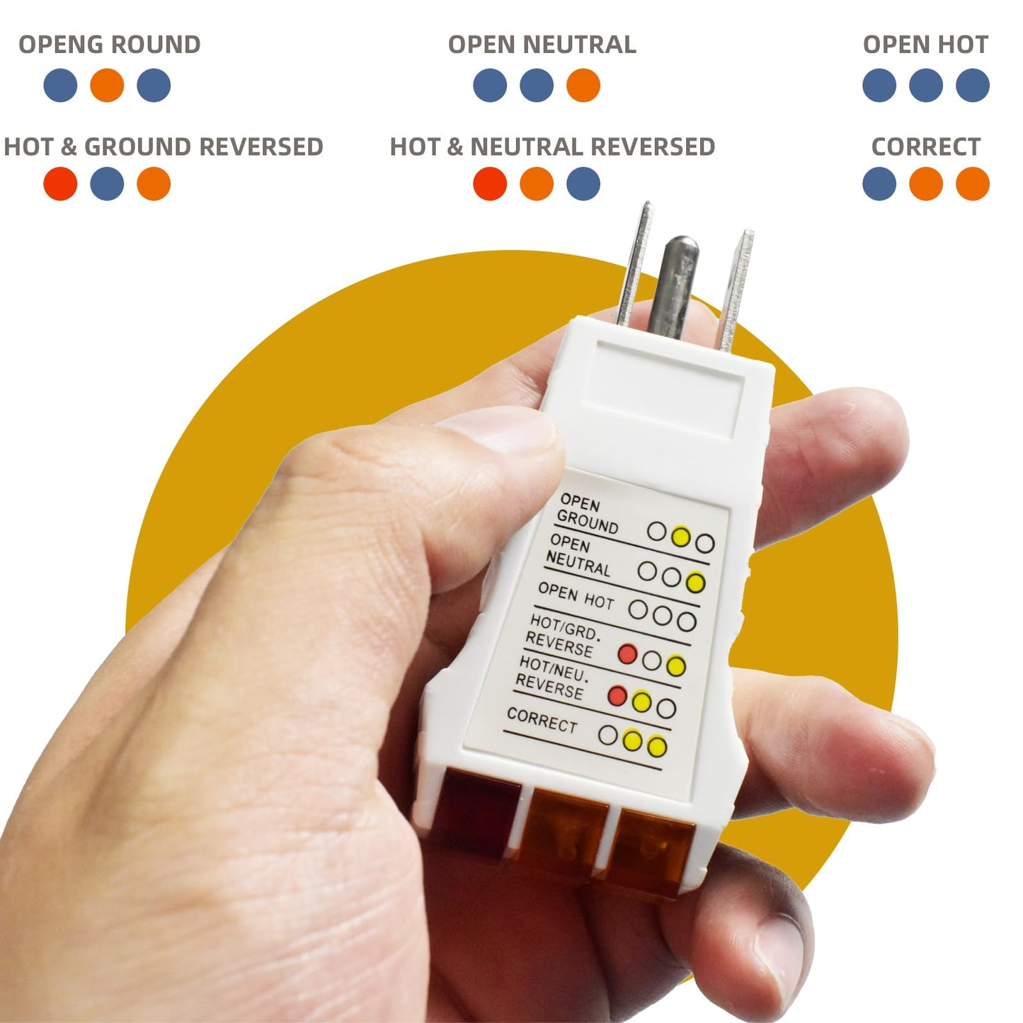 Outlet Tester, Circuit Tester for Grounding Products, Electric Outlet Tester Plug in, Socket Tester for North American Outlets