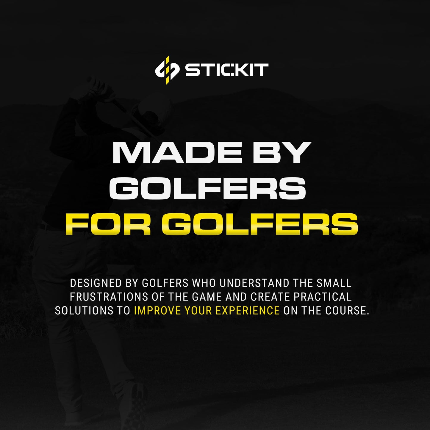 STICKIT XL Magnetic Golf Towel - Ultra Durable Cotton Terry Weave with Removable Magnet - Large Golf Towel for Bags, Caddies & Carts - Removes Dirt, Grass, & Debris from Club Face - 36” x 20” (Black)