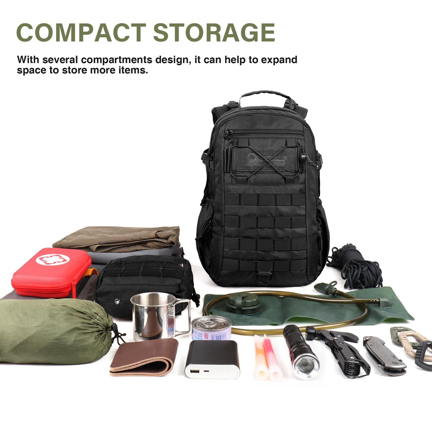 Mardingtop Small Military Tactical Backpack for Men 20L Molle Rucksack EDC Daypack for Hiking,Travel,Camping, Hunting