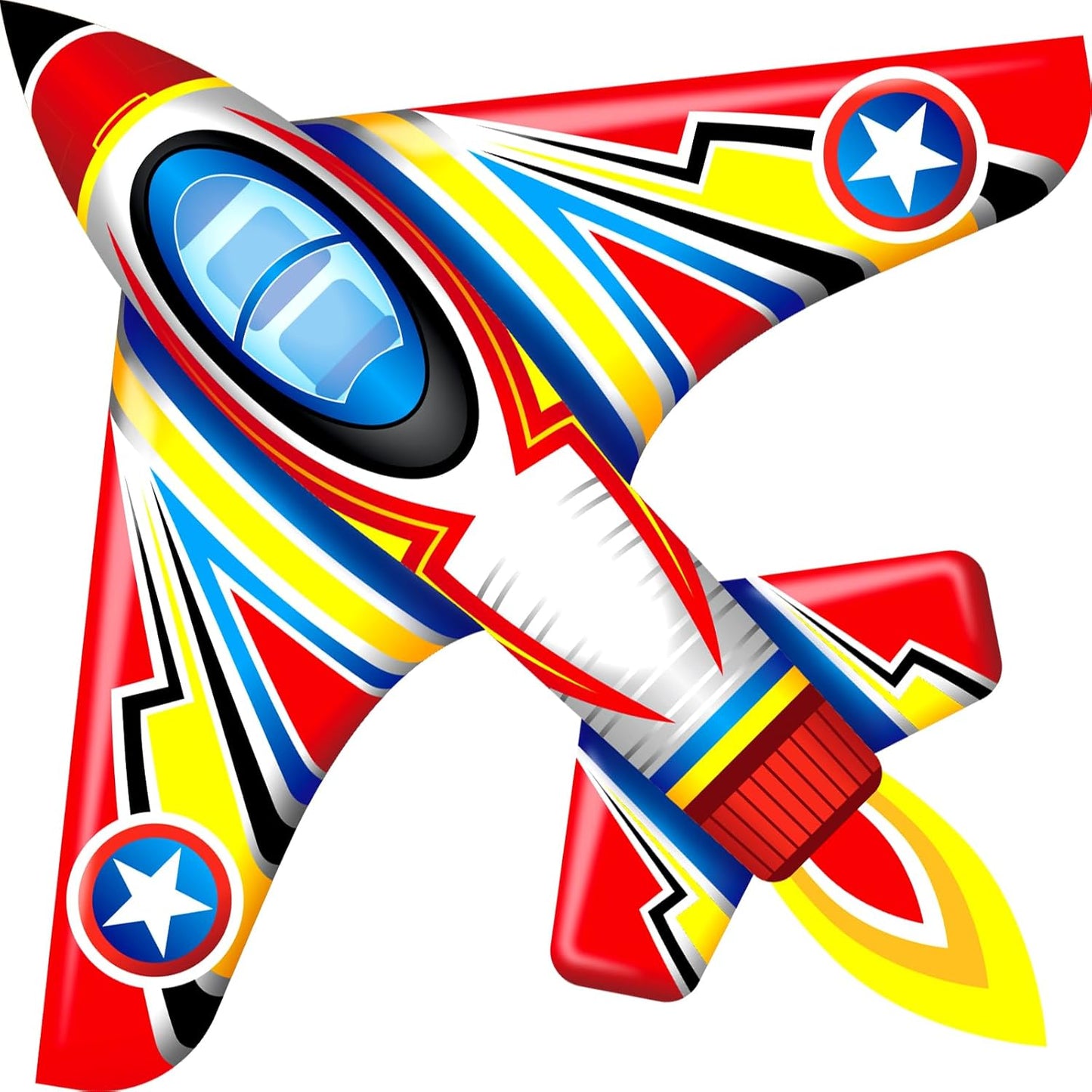 SGftre Kite - Easy to Fly Airplane Kite for Kids Ages 4-8 | Red Fighter Plane for Outdoor Fun