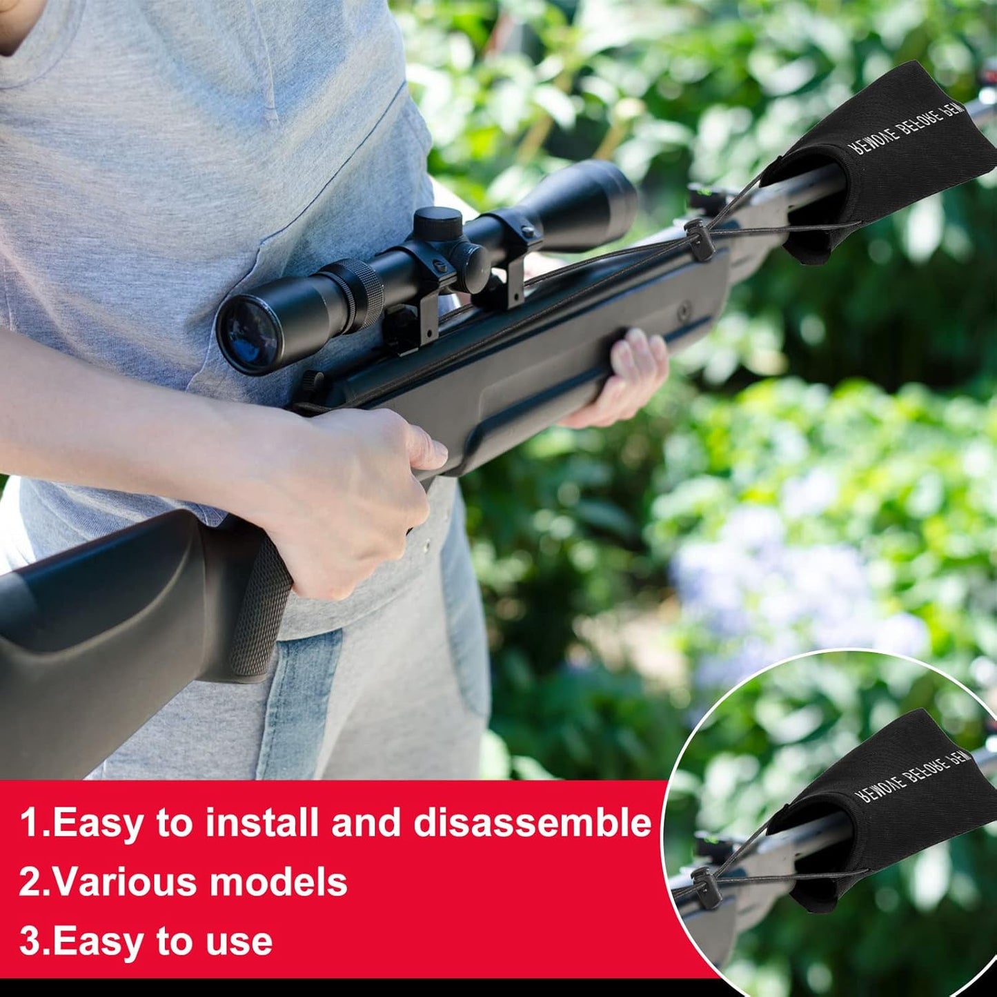 Riakrum Airsoft Barrel Cover - 6 Pcs with Elastic Bungee Cord | 5.51 x 3.15 Inch Paintball Accessories
