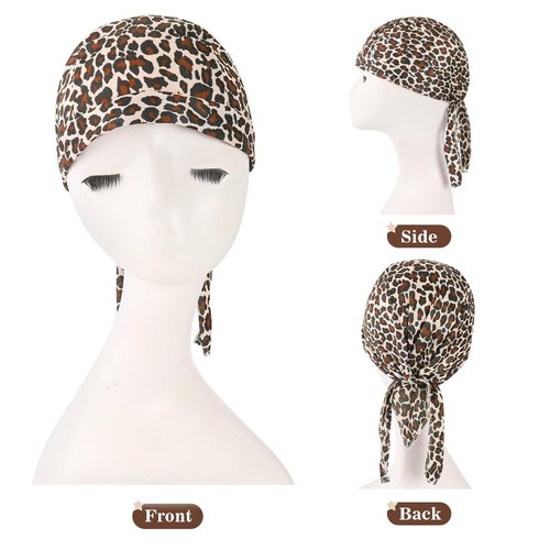 DOCILA Do Rags Skull Cap for Men Leopard Motorcycle Durags Cheetah Helmet Liner Beanie Animal Cycling Head Bandana Sports Doo Dew Hair Cover