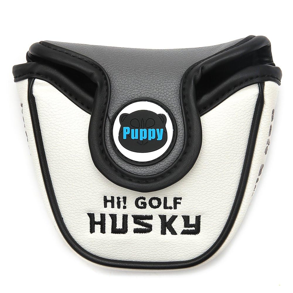 SHABIER PU Leather Mallet Putter Head Cover with Husky Design Golf Club Funny PU Leather Cartoon Animals Headcovers Protector (Mallet Putter Cover)