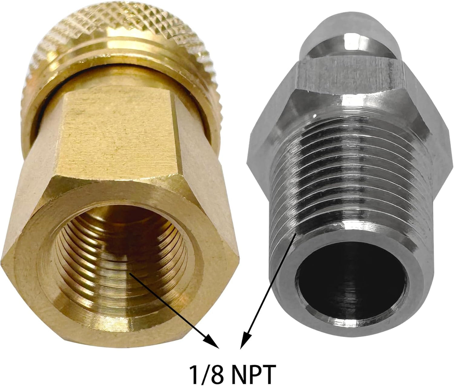 Skiennix Quick-Disconnect Set - 1/8 Inch NPT Female Connector & 8mm Male Plug for PCP & Paintball