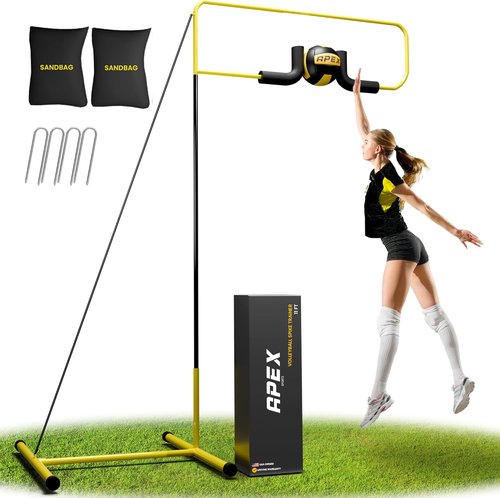 Apex Sports Volleyball Spike Trainer - Adjustable Solo Practice Station with Durable 25lb Base | Indoor/Outdoor Training Aid for All Skill Levels