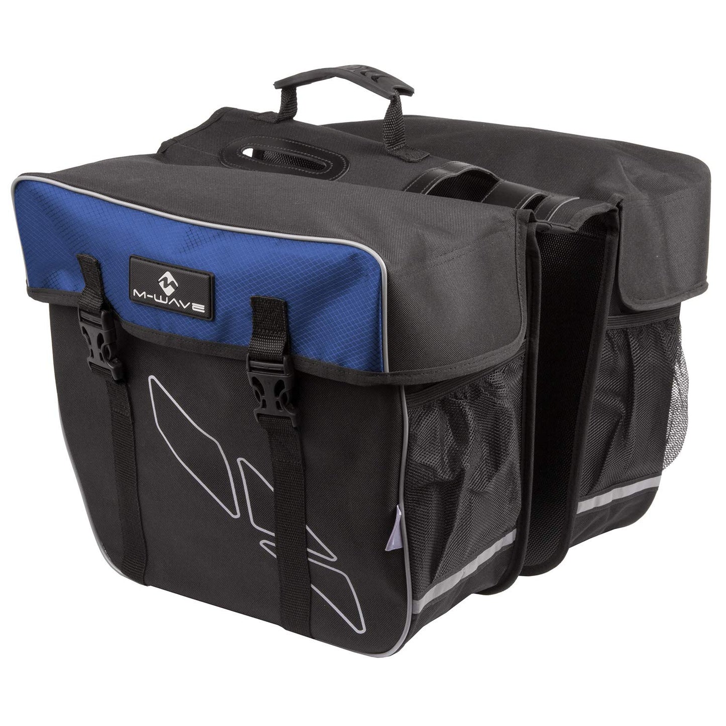 M-Wave Bicycle Cycling Pannier Bag, Black/Blue