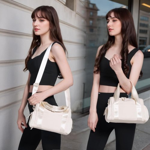 Bucosd Mini Crossbody Gym Bag - Stylish Duffle with Wet Compartment for Women | Beige