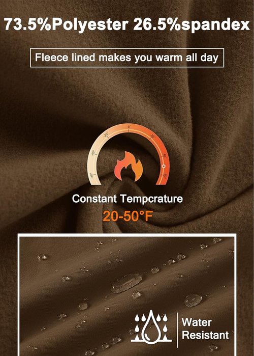 MAGCOMSEN Women's Fleece Lined High Waisted Pants - Thermal Casual Yoga Sweatpants with Pockets