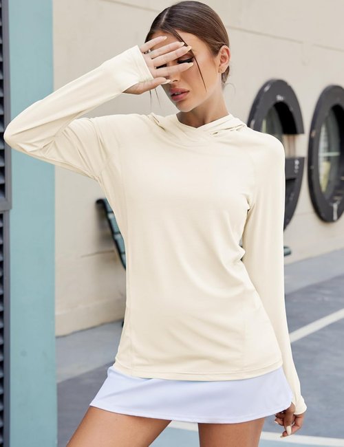 LUYAA Women's Sun Protection Hoodie - UPF 50+ Breathable Long Sleeve for Outdoor Running & Hiking