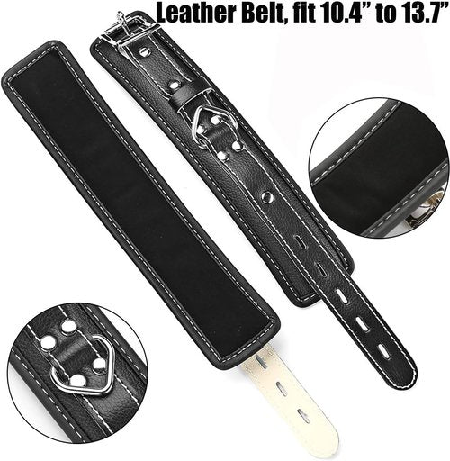 Adjustable Black Spreader Bar Set with Black with Plush Leather Straps Set Sports Training