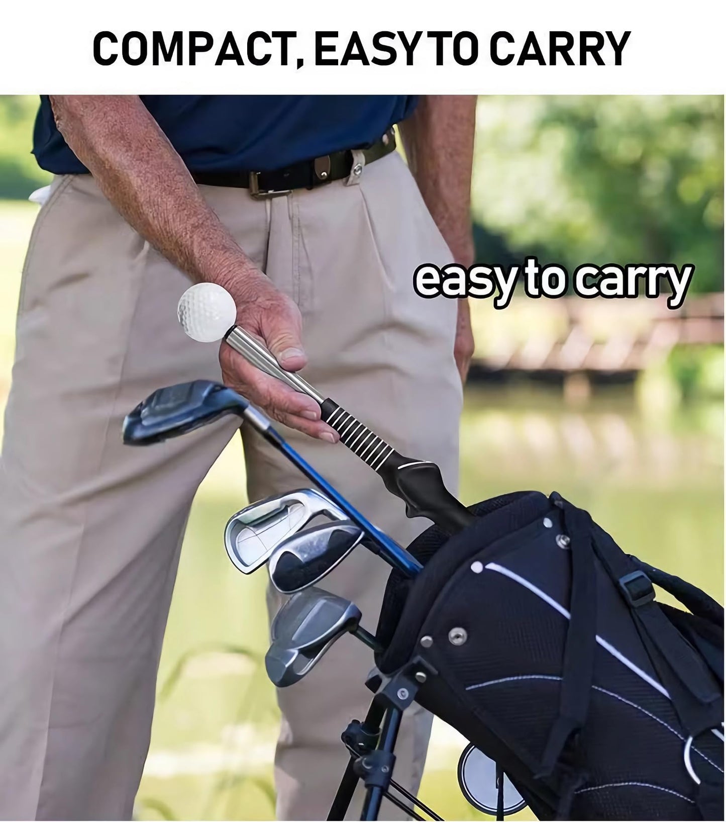 HiSnug Retractable Golf Swing Training Aid - Golf Swing Trainer, Portable Grip Trainer with Click Feedback for Chipping Hitting, Ideal for Beginners, Indoor & Outdoor Practice, Green