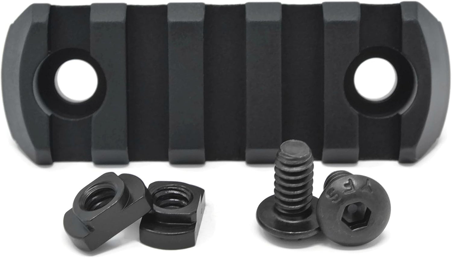 STNGR USA M-LOK Aluminum Picatinny Rail Section - 5-Slot Accessory with T-Nuts & Screws Included