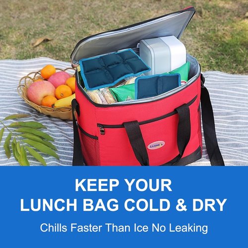 Blobuste Ice Packs - Reusable Thin Cold Packs | 4PCS Flexible Soft Gel Freezer Packs for Lunch Bags