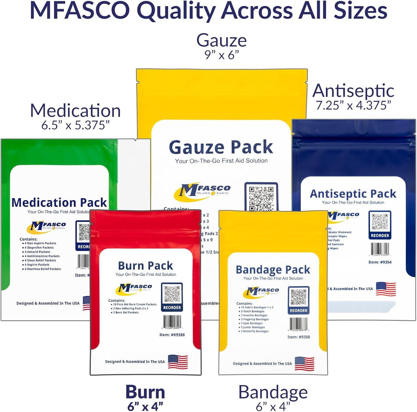 MFASCO First Aid Kit - Comprehensive Burn Care Refill Pack for Emergency Situations