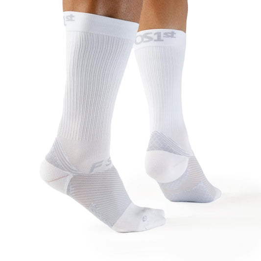 OrthoSleeve Plantar Fasciitis Orthotic Socks helps with plantar fasciitis, heel and arch pain (White, Large)