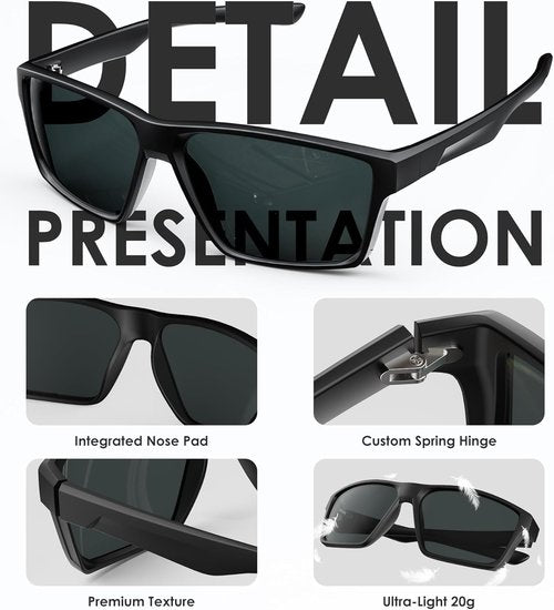 KALIYADI Polarized Sports Sunglasses for Men & Women - UV400 Protection for Driving, Running, Cycling