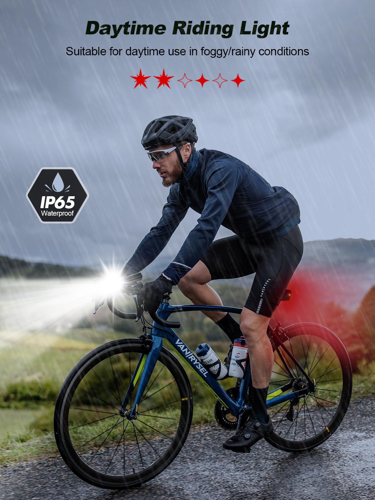 Cuvccn 2026 New 1000 Lumen Super Bright Bike Lights with Side Light, 4+6 Modes Rechargeable Bicycle Lights Front & Rear, IP65 Waterproof Bike Headlight for Day/Night Riding Safety, Scooter Accessories