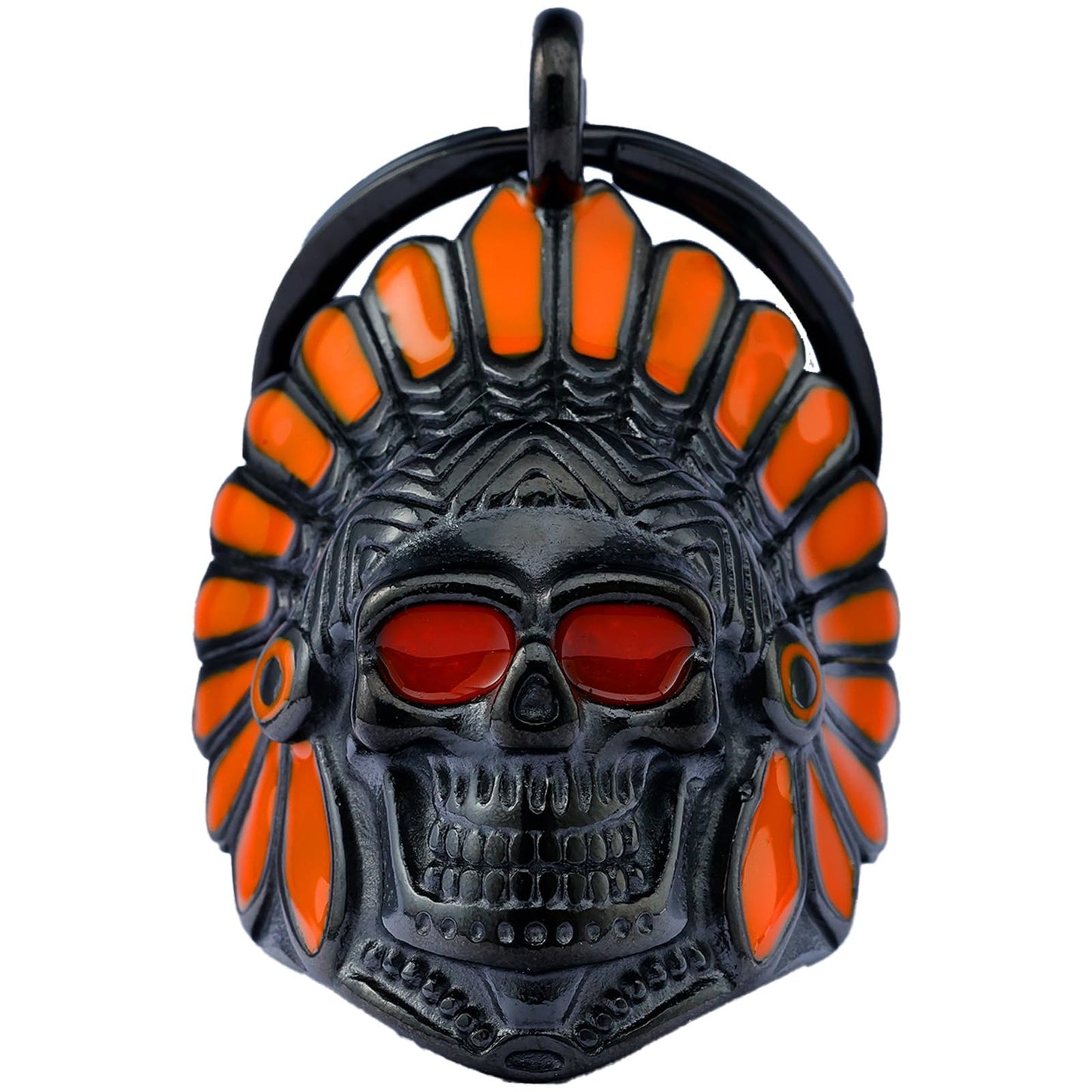 Motorcycle for Bells - Bicycle Bells for Men, Stainless Steel can bring good luck and peace to motorcycle accessories (Black Orange)
