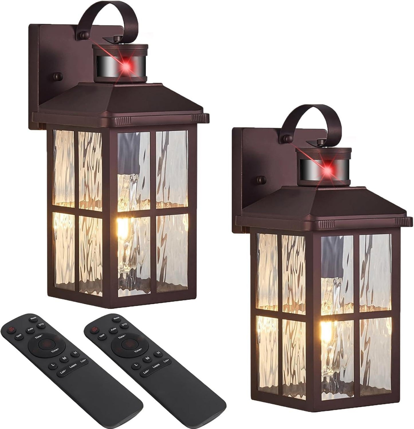 Motion Sensor Outdoor Wall Light - Dusk to Dawn Black Porch Fixture for Garage & Patio