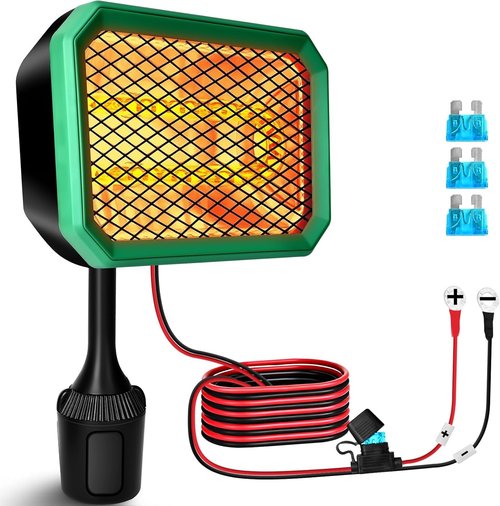 Brivouen Golf Cart Heater Electric Battery Operated, 400W Safe & Fast Silent Carbon Fiber Heater with 360° Rotatable Head, Compatible with Yamaha/Club Car/EZGO 48V, Golf Gifts Cart Accessories