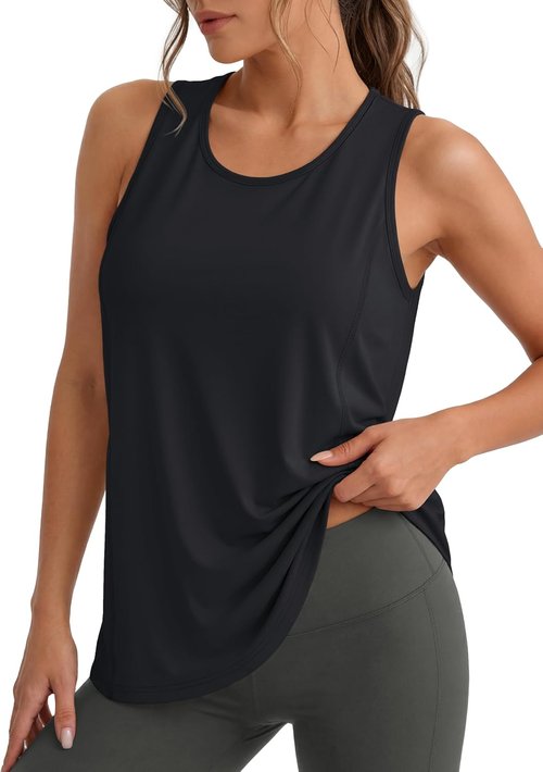 MAGCOMSEN Women's Sleeveless Workout Tank Tops - UPF 80+ Dry Fit Athletic Gym Wear for Summer