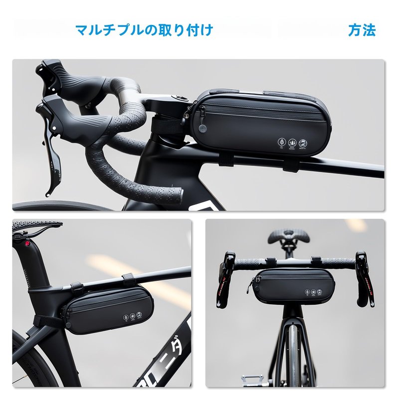 OFFBONDAGE Bike Handlebar Bag Waterproof with Large Reflective Area, Front Bike Frame Bag Bicycle Accessories for Gravel Mountain Road Cycling