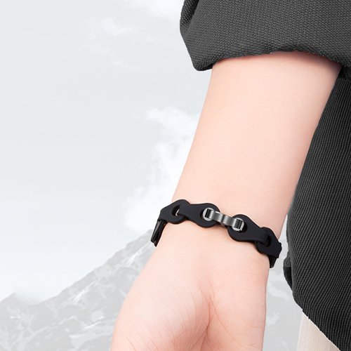 Lamshaw Compatible for Shock Clock 3 Bands, Elastic Silicone Hollowed Out Replacement Straps Compatible for Pavlok Shock Clock 3 (Black)