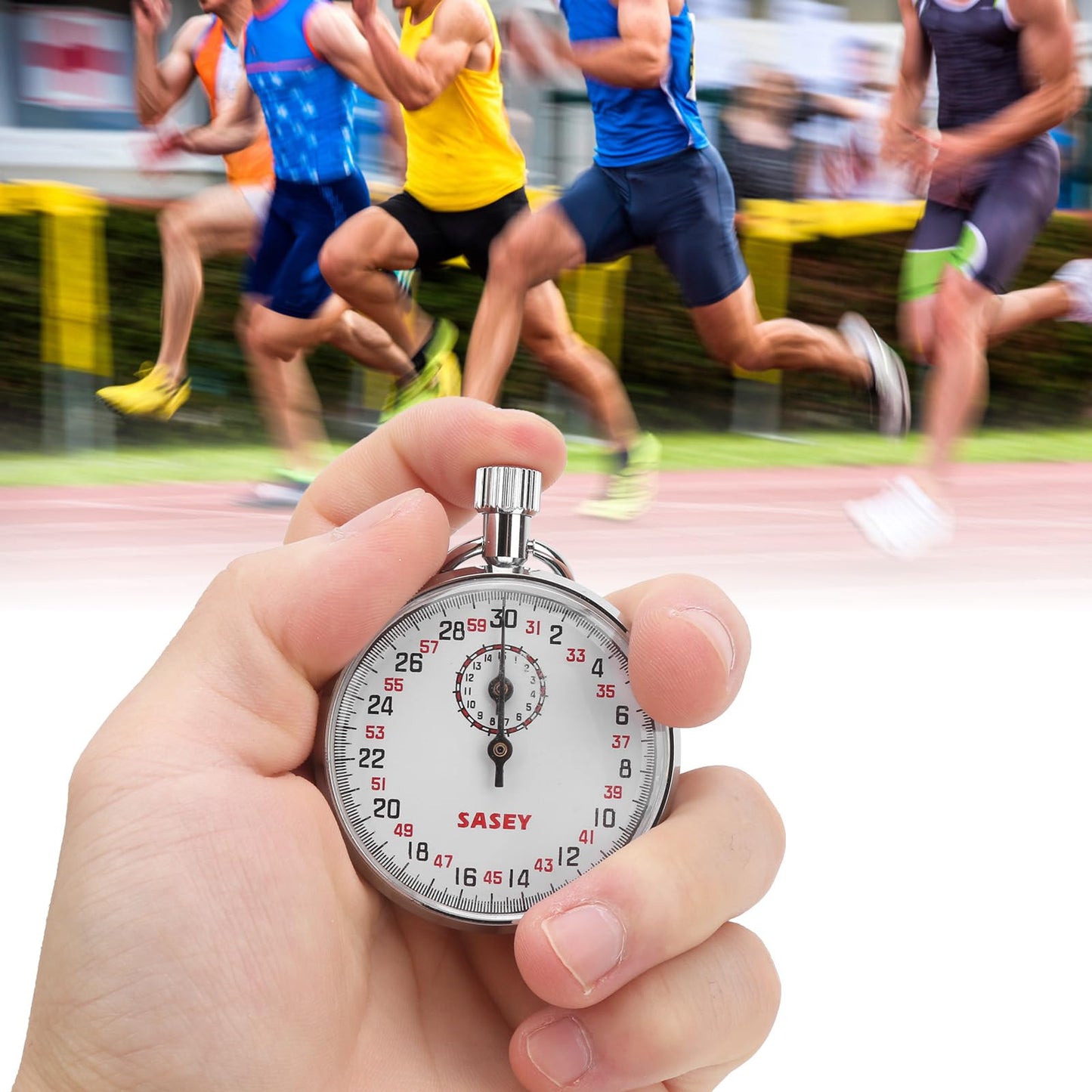 Mechanical Stop Watch, Handheld Sports Chronograph Alarm Mechanical Stopwatch Running Timer for Sports,Competitions,Games,Physics Teaching Equipment