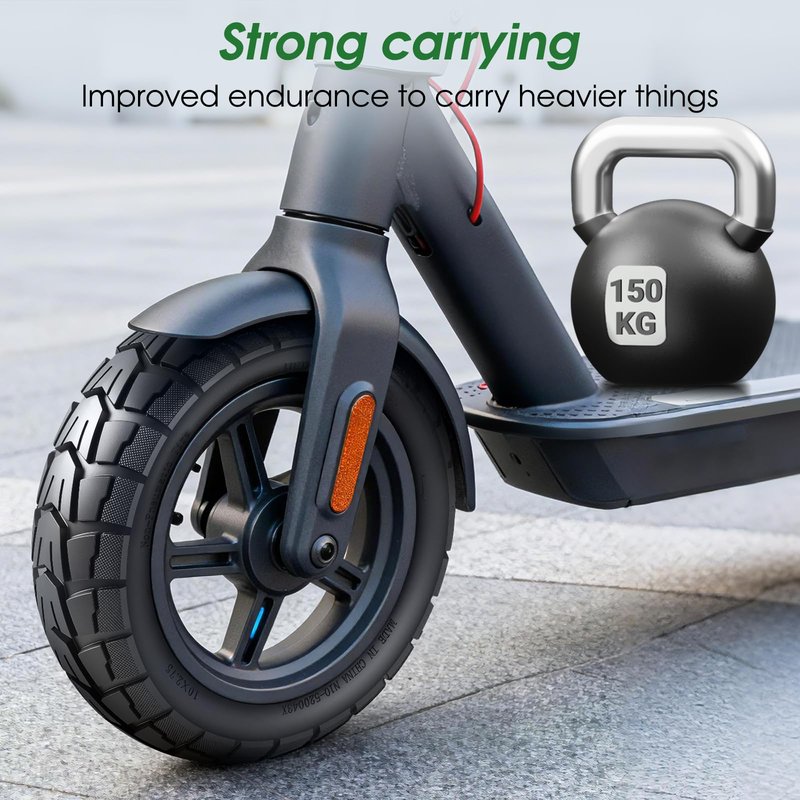 YINCL 10x2.75-6.5 Scooter Tire, 2pcs 70/65-6.5 Solid Off-road Scooter Tires Compatible with Hiboy Titan PRO, Emove Cruiser, Evercross H5,Dualtron 3,Speedway 5,Kugoo G-Booster G2 Pro