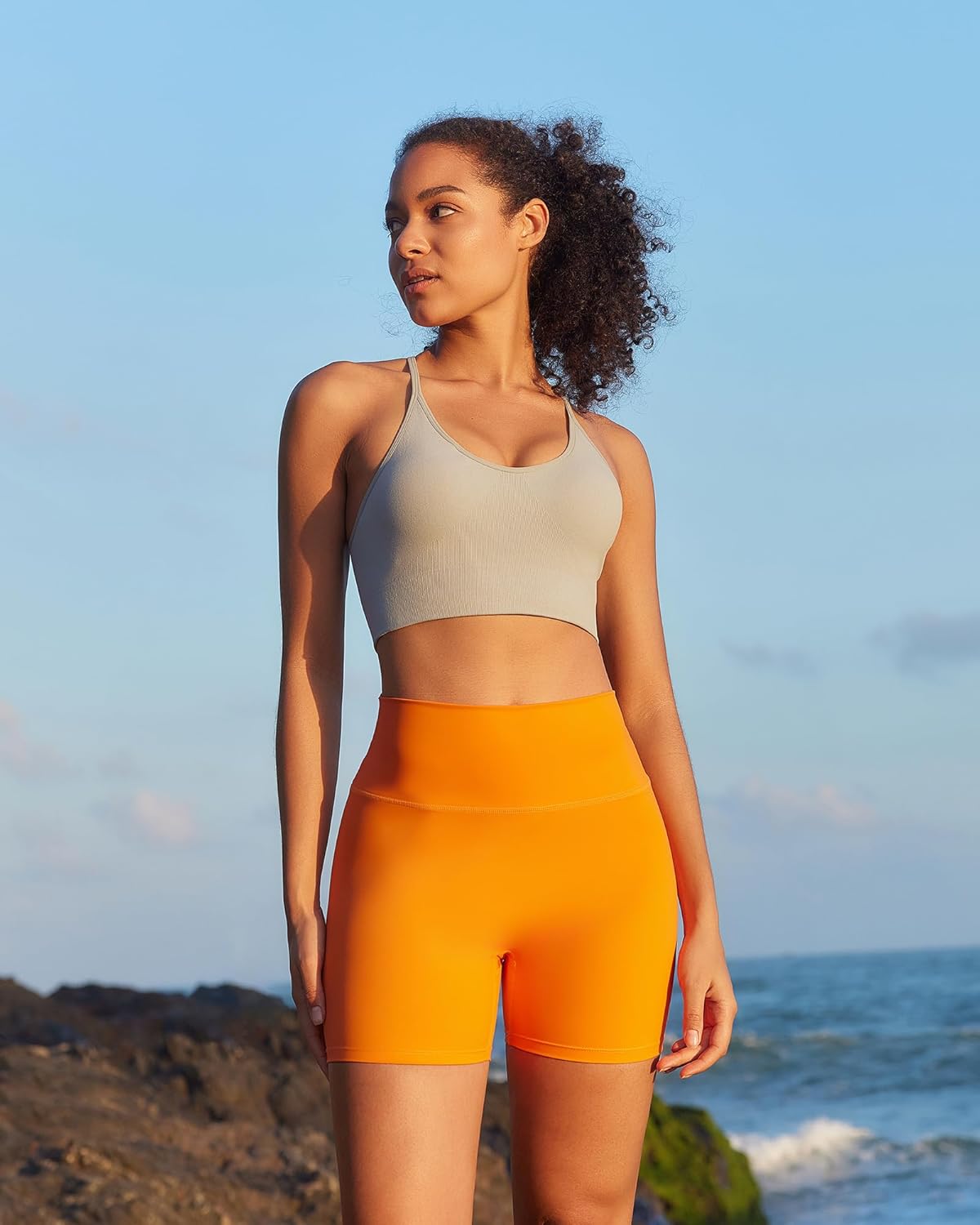 RUNNING GIRL Sports Bra - Seamless Crisscross Back Design with Medium Support & Removable Pads