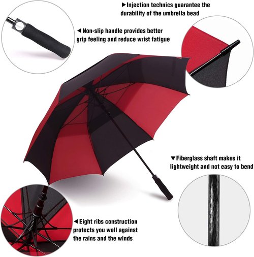 ACEIken Golf Umbrella - Large 58/62/68 Inch Automatic Open - Windproof & Waterproof Double Canopy