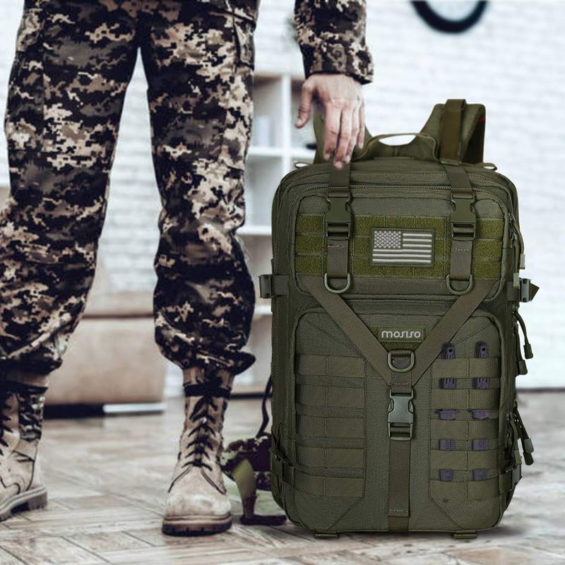 MOSISO 50L Tactical Backpack, Large Men 3 Day Assault Rucksack Military Daypack,Army Green