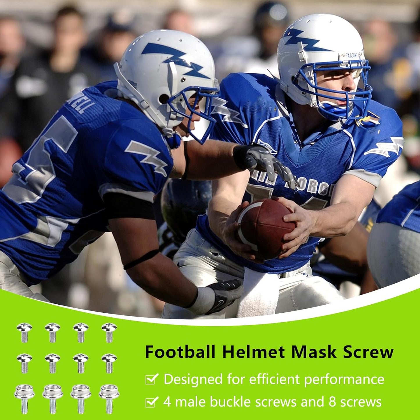 Skiennix Universal Helmet Mask Screw - Youth Football & Sports Helmet Repair Kit | Stabilizes & Reduces Head Injury