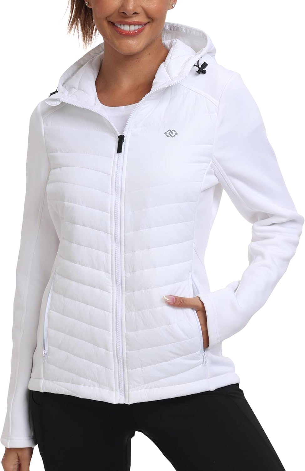 MoFiz Women's Lightweight Fleece Lined Softshell Jacket - Insulated Hooded Running Coat