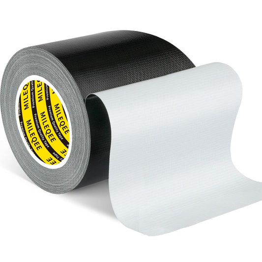 MILEQEE Duct Tape Heavy Duty Single Sided, Strong Adhesive High Strength, Waterproof Mesh Tape for Indoor and Outdoor Repairing Sealing Bonding, Easy Use Hand Tearable, 3.15 Inch x 33 Feet, Black