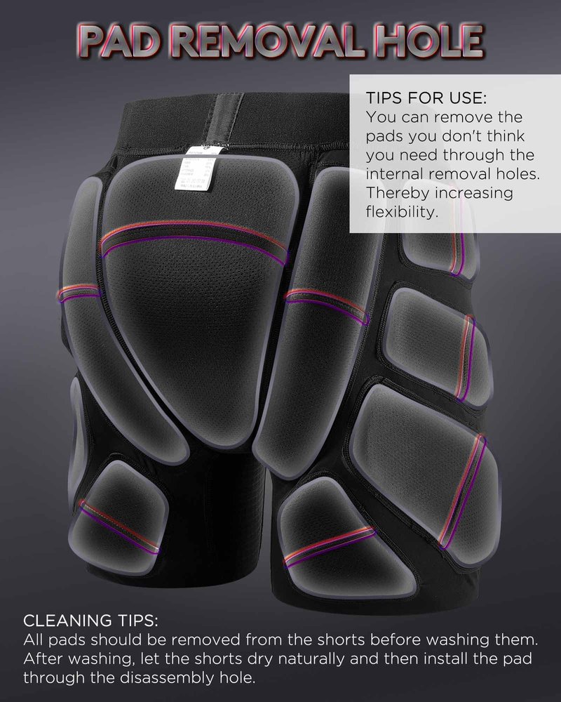 SHINYPRO Protective Padded Shorts for Snowboard and Skate CE Level 2 Butt and Tailbone Heavy Duty Protection