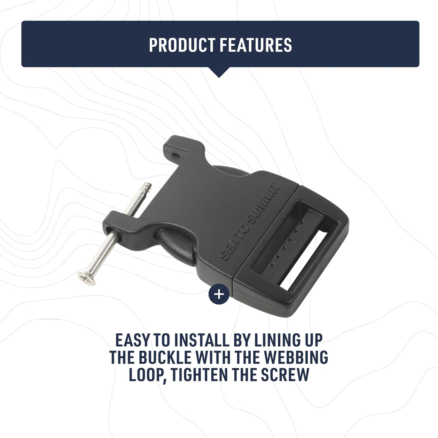 Sea to Summit Field Repair Buckle - Side Release, 1 Pin, 3-pack, 20mm / 3/4in