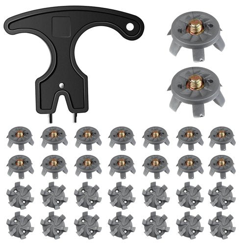 30-PCS Golf Spikes Set with Black Wrench, Golf Shoe Spikes Replacements Set & Shoe Spikes - Ideal for Golfers, Golf Shoe Maintenance,Lawn Cricket Shoe Player Lover