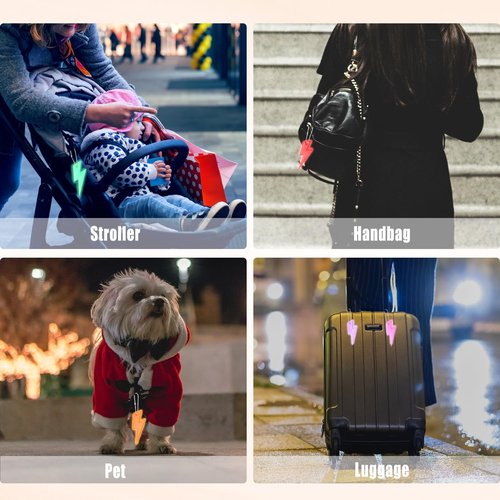 PEUTIER 40pcs Safety Reflector Pendants, 10 Colors Kids Reflective Keychain with Chains Waterproof Double-Sided Reflective Key Chain for Backpack School Bag Walking Running Cycling