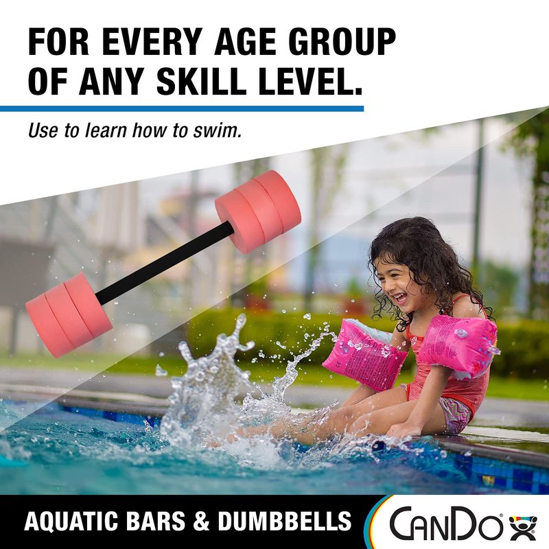 CanDo Aquatic Swim Bars and Dumbbells for Learning to Swim, Hydrotherapy, Swimming, Water Aerobics, Rehab, Swim Lessons, Pool Fitness